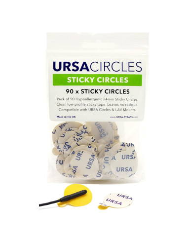 Círculos Adhesivos Hipoalergénicos URSA para Micrófonos Lavalier - 90 Unidades - 24mm