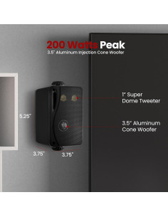 Altavoces Pyle PLMR24B 3.5" 200W Impermeables Montaje en Pared 2