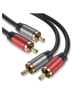 Cable de Audio Estéreo 2 RCA Macho a Macho 1.5M Amzpas