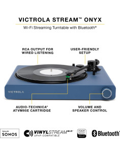 Tocadiscos Wi-Fi Victrola Stream Onyx con Bluetooth y RCA Verde 2