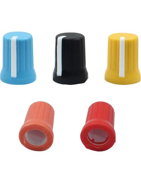 5 Perillas Rotativas EQ Universales Rierdge de Goma - Colores