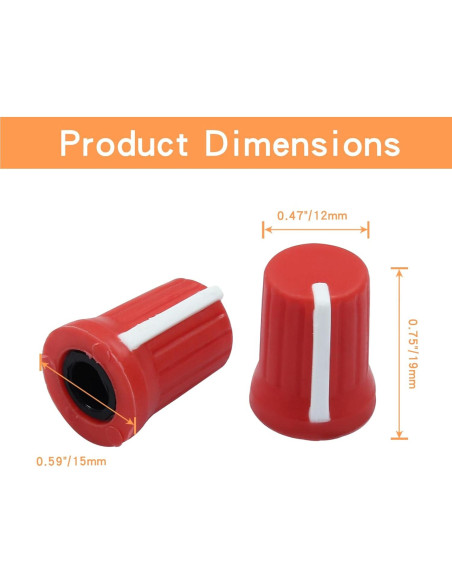 5 Perillas Rotativas EQ Universales Rierdge de Goma - Colores