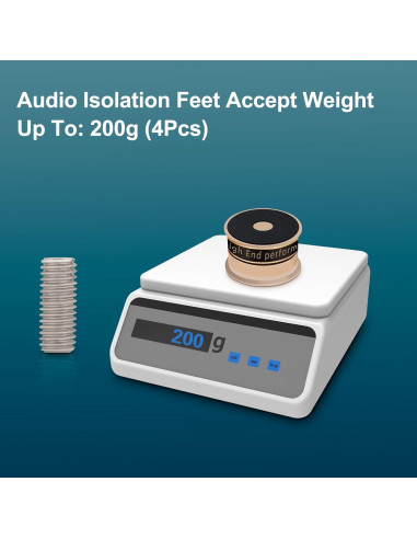 Pies de Aislamiento de Audio Monosaudio Dorado 4 Pcs 39x24mm