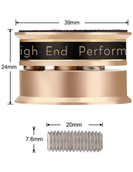 Pies de Aislamiento de Audio Monosaudio Dorado 4 Pcs 39x24mm