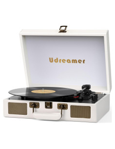 Tocadiscos Portátil Udreamer Blanco con Altavoces Integrados