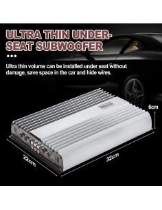 Amplificador de coche Yae 3200W 12V 4 canales para subwoofer 2