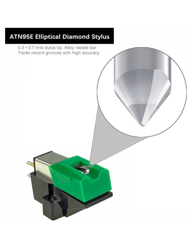Aguja de Reemplazo ATN95E Zentect para Tocadiscos Audio-Technica