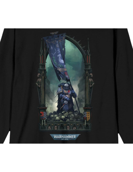 Camiseta de Manga Larga Negra Warhammer 40000 Space Marine XL