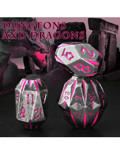 Juego de Dados Metálicos DND ZHOORQI 7 Pcs Poliedros Stonehenge 2