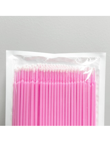 200 Pinceles Micro i-Laesh Rosa para Extensiones de Pestañas