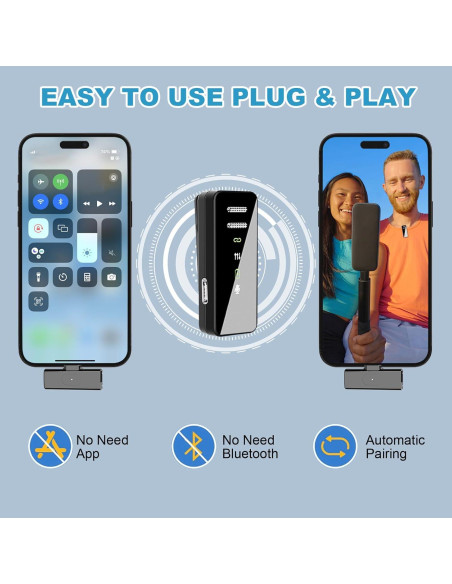 Micrófono Lavalier Inalámbrico CODMETQL S18-MIC 22.86m Bluetooth