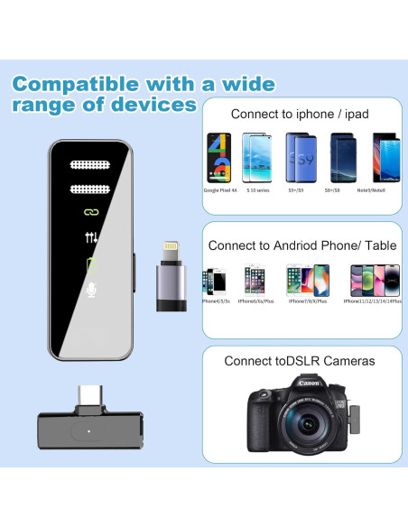 Micrófono Lavalier Inalámbrico CODMETQL S18-MIC 22.86m Bluetooth