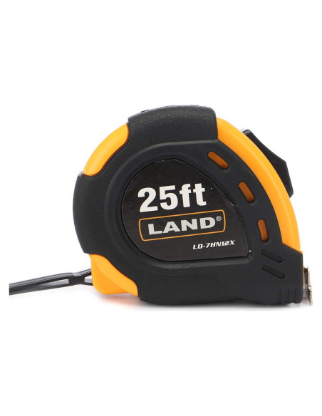 Cinta Métrica Retráctil LAND 7.6m Auto-Bloqueo con Gancho Magnético