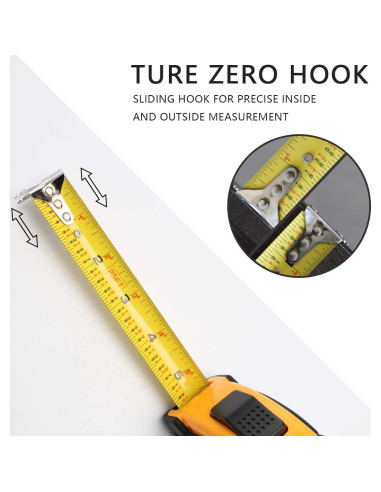 Cinta Métrica Retráctil LAND 7.6m Auto-Bloqueo con Gancho Magnético