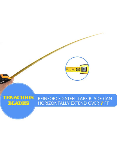 Cinta Métrica Retráctil LAND 7.6m Auto-Bloqueo con Gancho Magnético