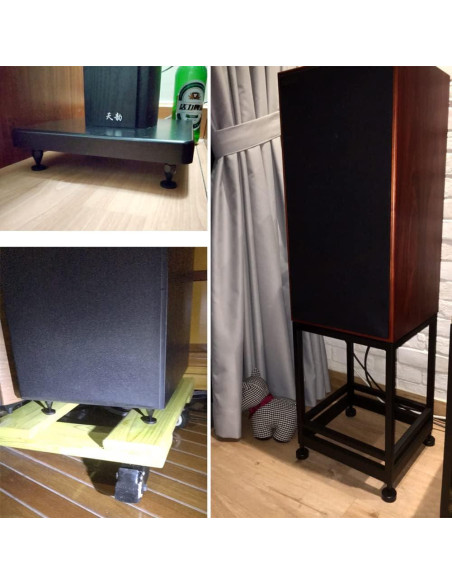 Puntas de Altavoz Flushbay M6 Negras Ajustables 4 Piezas