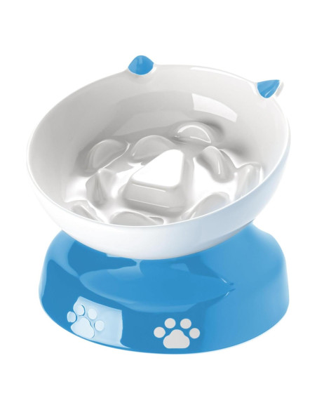 Cuenco Cerámico Elevado para Gatos Y YHY Azul 12.7cm