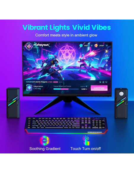 Altavoces LENRUE E66 para PC, sonido potente, USB y AUX