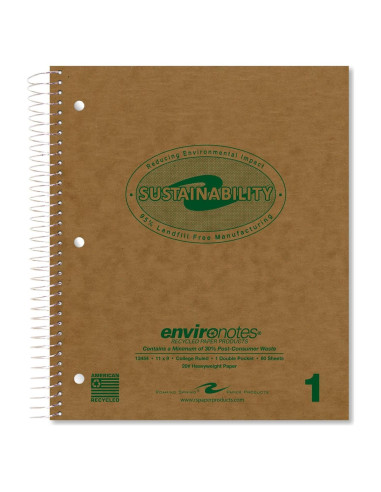 Cuaderno Espiral Reciclado Roaring Spring 28x23cm 80 Hojas