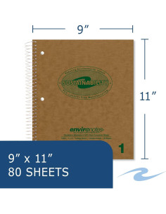 Cuaderno Espiral Reciclado Roaring Spring 28x23cm 80 Hojas 2
