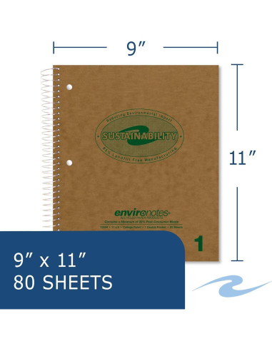 Cuaderno Espiral Reciclado Roaring Spring 28x23cm 80 Hojas