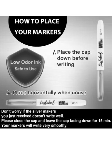 Marcadores Metálicos Plateados LiqInkol - Paquete de 36, Punta Fina 2mm