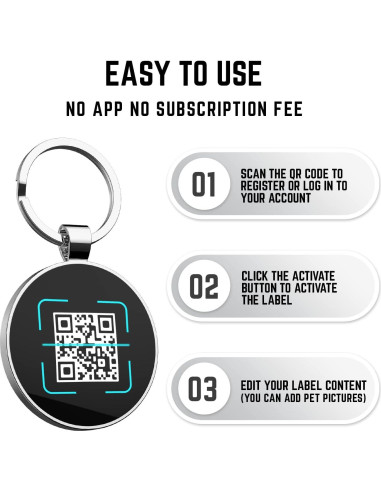 Etiqueta QR para perros KEKID personalizada 3.2 cm azul