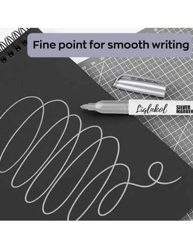 Marcadores Metálicos Plateados LiqInkol - Paquete de 36, Punta Fina 2mm