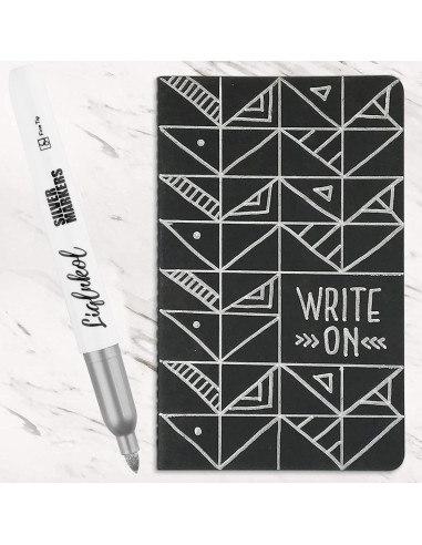 Marcadores Metálicos Plateados LiqInkol - Paquete de 36, Punta Fina 2mm