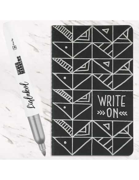 Marcadores Metálicos Plateados LiqInkol - Paquete de 36, Punta Fina 2mm