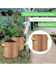 30 Bolsas de Cultivo de 10 Galones Ohiyoo para Jardín 2