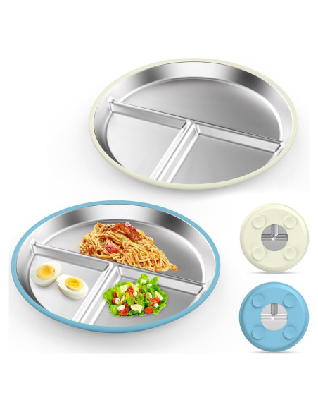Platos Divididos de Acero Inoxidable ERUSEHE 22.86 cm - 2 Piezas