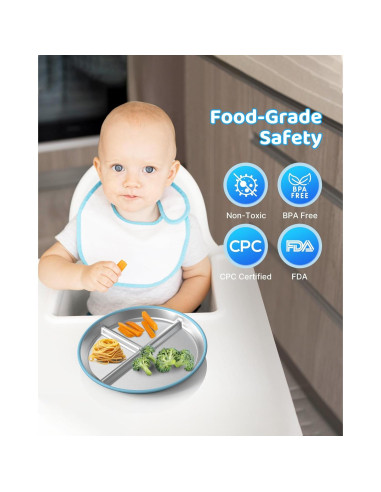 Platos Divididos de Acero Inoxidable ERUSEHE 22.86 cm - 2 Piezas