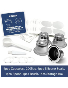 Cápsulas Reutilizables Nespresso OriginalLine 4Tazas 200Tapas 2