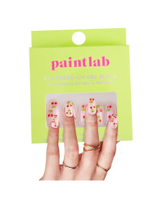Kit de Manicura Uñas Postizas PaintLab Cherry Bomb 24 Piezas