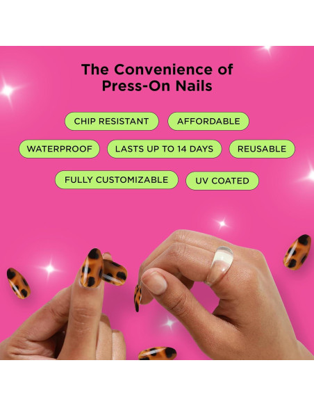 Kit de Manicura Uñas Postizas PaintLab Cherry Bomb 24 Piezas