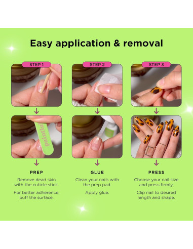 Kit de Manicura Uñas Postizas PaintLab Cherry Bomb 24 Piezas