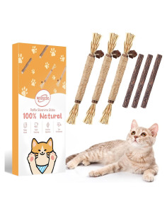 Paquete de 6 Palos de Silvervine WOUSEDO para Gatos