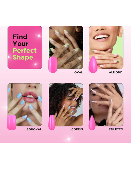 Kit de Manicura Uñas Postizas PaintLab Cherry Bomb 24 Piezas