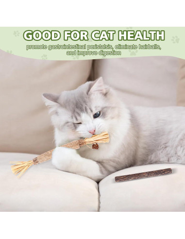 Paquete de 6 Palos de Silvervine WOUSEDO para Gatos