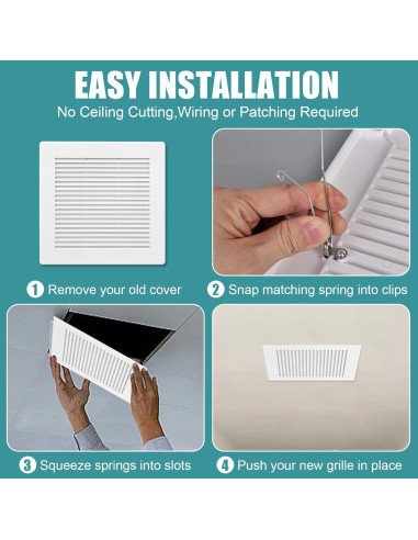 Cubierta de Ventilador de Baño TIHCXNY 22.86x22.86 cm Blanca