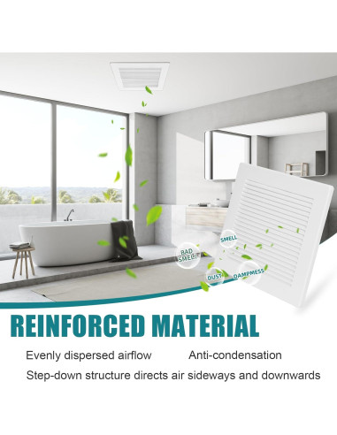 Cubierta de Ventilador de Baño TIHCXNY 22.86x22.86 cm Blanca