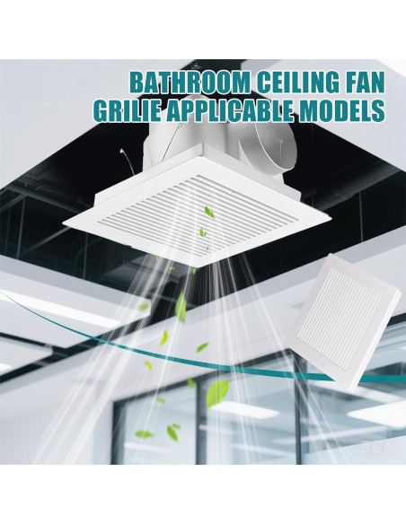 Cubierta de Ventilador de Baño TIHCXNY 22.86x22.86 cm Blanca