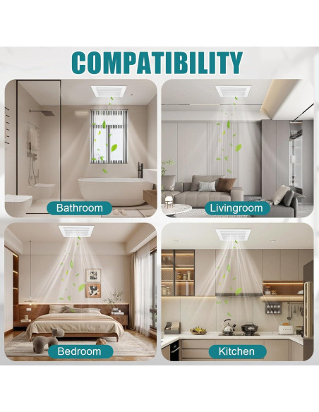 Cubierta de Ventilador de Baño TIHCXNY 22.86x22.86 cm Blanca