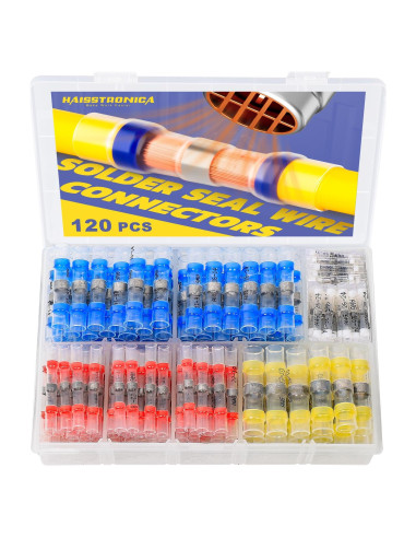 Kit de 120 Conectores de Cable Haisstronica con Sello de Soldadura