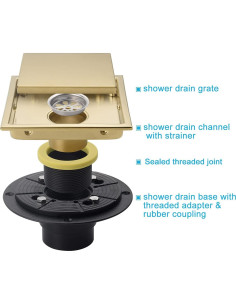 Desagüe Cuadrado SISEHO 15.2 cm Acero Inoxidable Ajustable 2