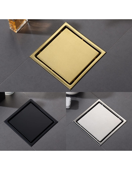 Desagüe Cuadrado SISEHO 15.2 cm Acero Inoxidable Ajustable