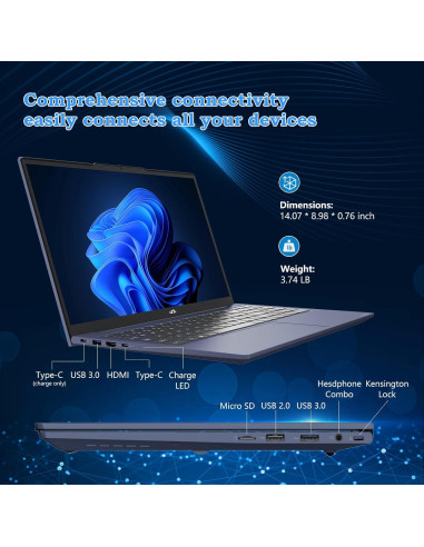 Laptop NIMO 15.6" FHD, 16GB RAM, 1TB SSD, Intel Pentium N100