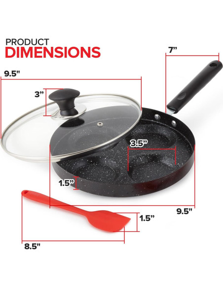 Sartén Antiadherente para Freír Huevos Innovaciones Modernas 4 Tazas