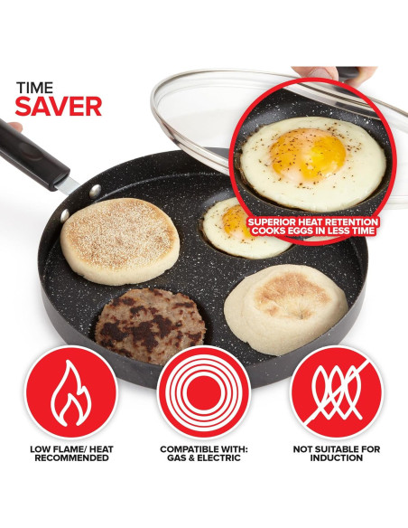 Sartén Antiadherente para Freír Huevos Innovaciones Modernas 4 Tazas